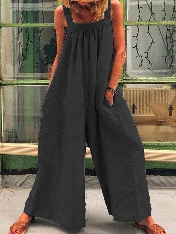 The Best Women Loose Baggy Jumpsuit Dungarees Playsuit Romper Ladies Casual Wide Leg Trousers Summer Holiday Clothing Online - Takalr