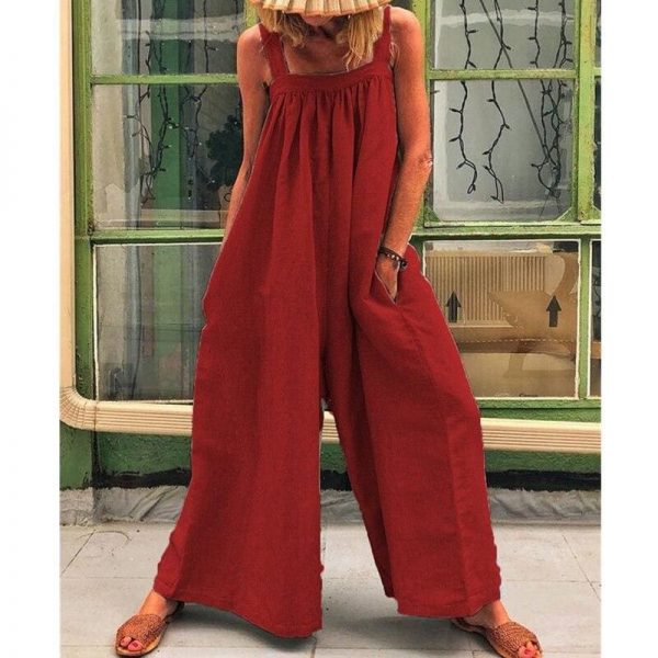 The Best Women Loose Baggy Jumpsuit Dungarees Playsuit Romper Ladies Casual Wide Leg Trousers Summer Holiday Clothing Online - Takalr