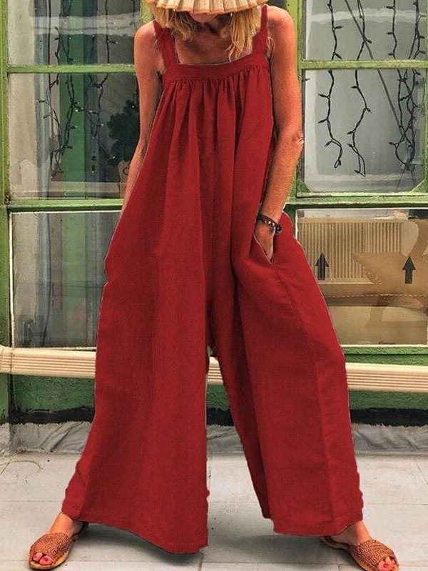 The Best Women Loose Baggy Jumpsuit Dungarees Playsuit Romper Ladies Casual Wide Leg Trousers Summer Holiday Clothing Online - Takalr