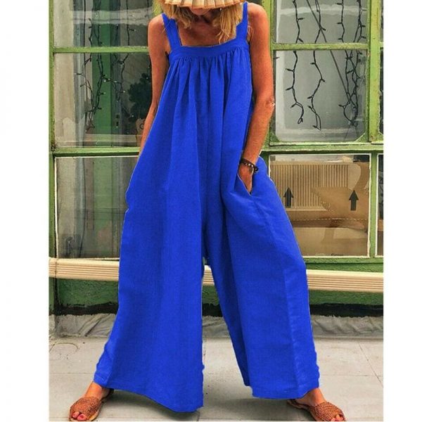 The Best Women Loose Baggy Jumpsuit Dungarees Playsuit Romper Ladies Casual Wide Leg Trousers Summer Holiday Clothing Online - Takalr