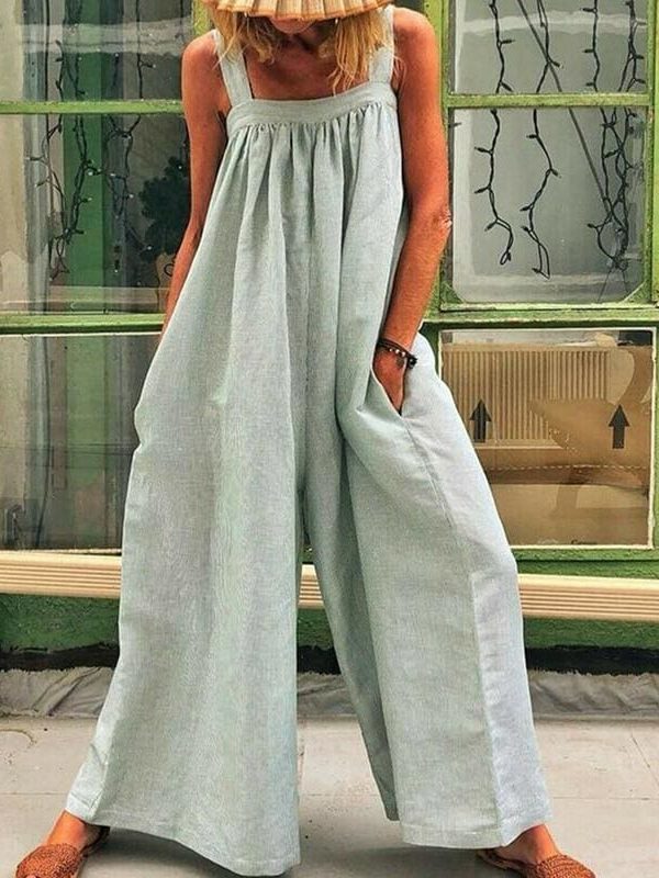 The Best Women Loose Baggy Jumpsuit Dungarees Playsuit Romper Ladies Casual Wide Leg Trousers Summer Holiday Clothing Online - Takalr