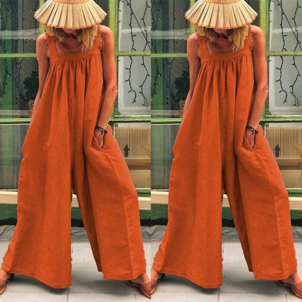 The Best Women Loose Baggy Jumpsuit Dungarees Playsuit Romper Ladies Casual Wide Leg Trousers Summer Holiday Clothing Online - Takalr