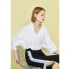 The Best Women Loose Blouse Cotton Back Button Solid V-Neck Casual Shirt Online - Source Silk