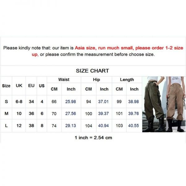 The Best Women Loose Causal Trousers Costume High Waist Chain Combat Cargo High Waist Harem Hip Hop Outdoor Military Pocket Pants Online - Takalr