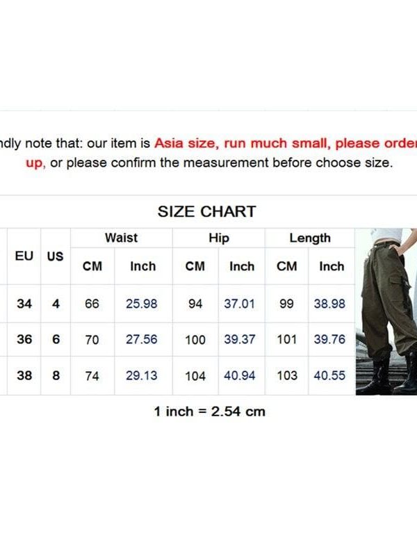 The Best Women Loose Causal Trousers Costume High Waist Chain Combat Cargo High Waist Harem Hip Hop Outdoor Military Pocket Pants Online - Takalr