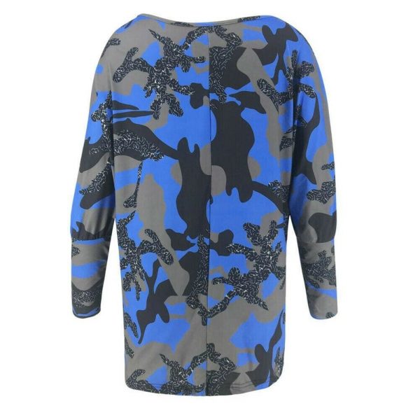 The Best Women Loose Ladies Blouse Shirt Long Sleeve Summer Tops V neck Casual Camouflage Basic Tee Blouse Streetwear Online - Takalr