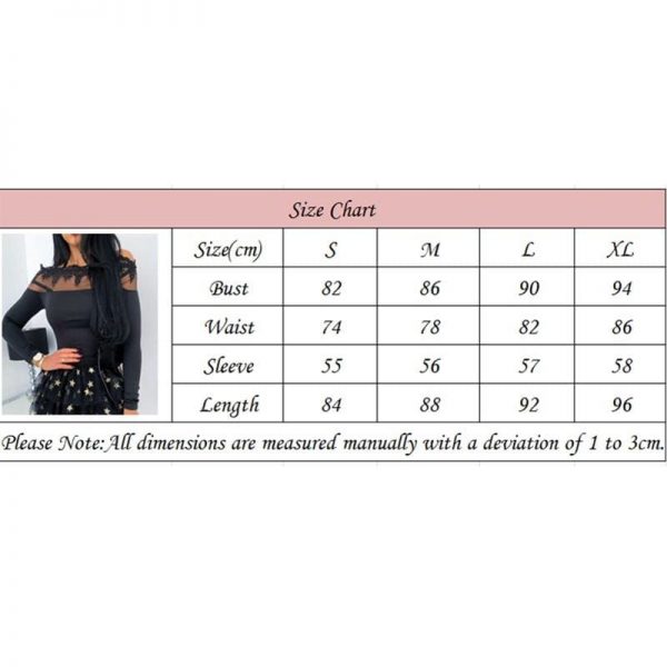 The Best Women Mesh Sheer See-through Patchwork Tee Shirt Tops Long Sleeve Lace Off Shoulder Slim Fit Blouse Online - Takalr