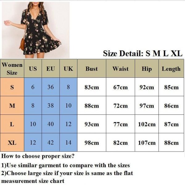 The Best Women Mini Boho Floral Dress Summer Beach Short Sleeve V-Neck Party Bohemian Beach Dress Summer Style Online - Takalr