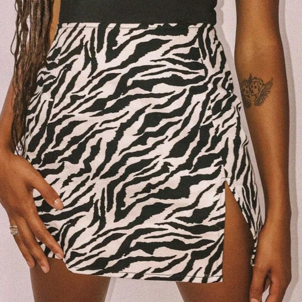 The Best Women Mini Skirt High Waist Leopard Zebra Print  Straight Soft Skirts Online - Takalr