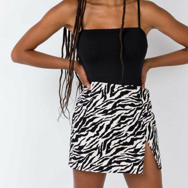 The Best Women Mini Skirt High Waist Leopard Zebra Print  Straight Soft Skirts Online - Takalr