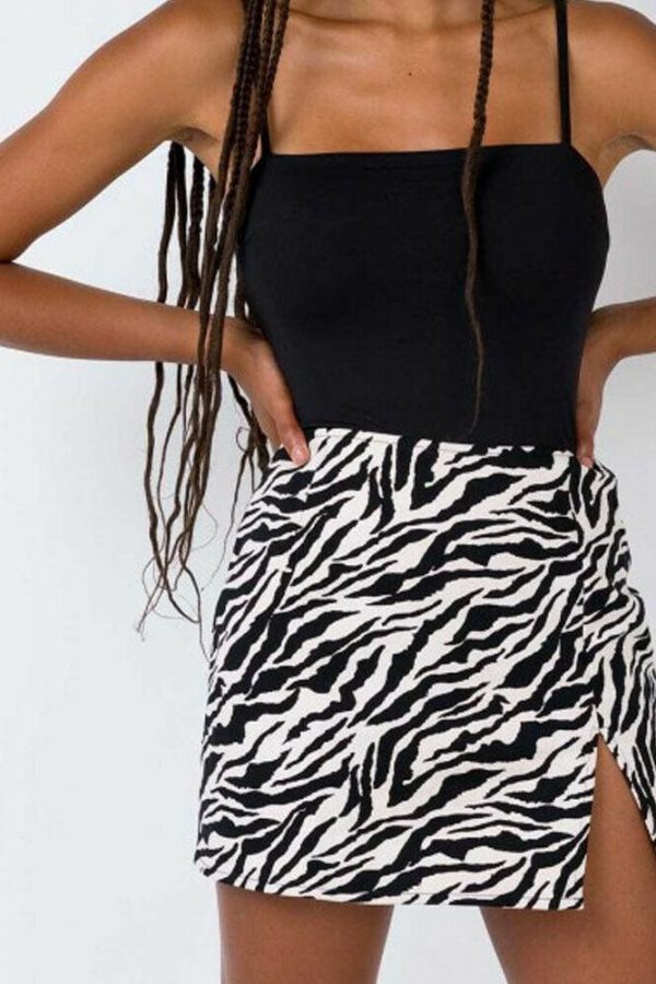 The Best Women Mini Skirt High Waist Leopard Zebra Print  Straight Soft Skirts Online - Takalr