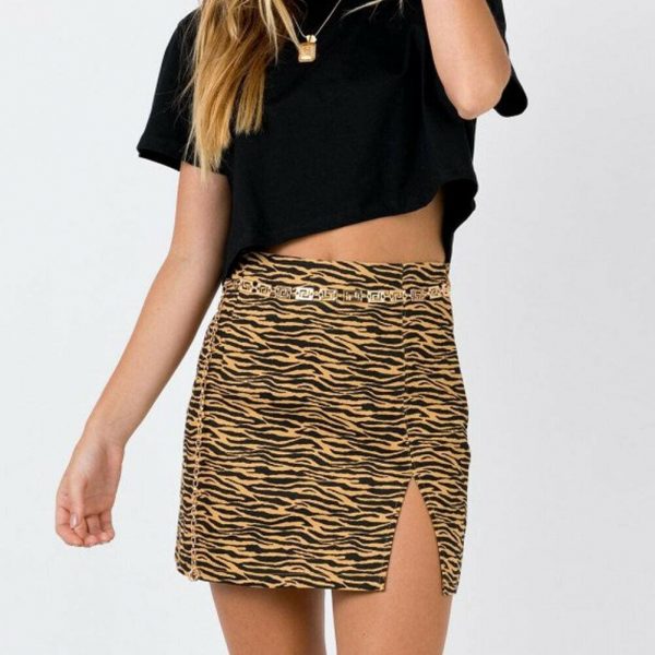 The Best Women Mini Skirt High Waist Leopard Zebra Print  Straight Soft Skirts Online - Takalr