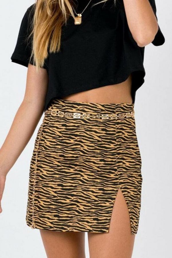 The Best Women Mini Skirt High Waist Leopard Zebra Print  Straight Soft Skirts Online - Takalr