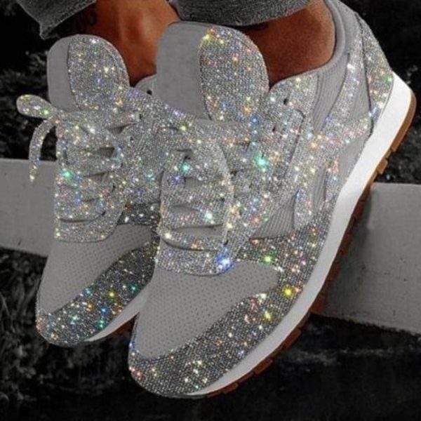 The Best Women Muffin Rhinestone New Crystal Platform Sneakers Online - Takalr