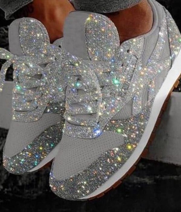 The Best Women Muffin Rhinestone New Crystal Platform Sneakers Online - Takalr