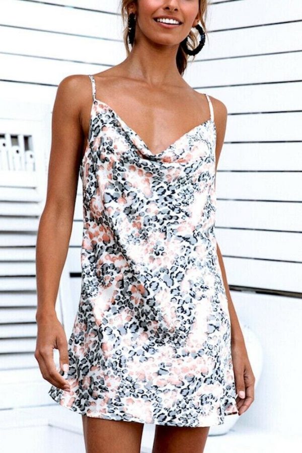 The Best Women Nightwear Sleepwear Babydoll Printing Harness Slip Summer Beach Strappy V-Neck Mini Dress Sundress HOT Online - Takalr