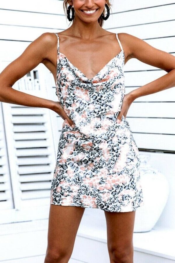 The Best Women Nightwear Sleepwear Babydoll Printing Harness Slip Summer Beach Strappy V-Neck Mini Dress Sundress HOT Online - Takalr