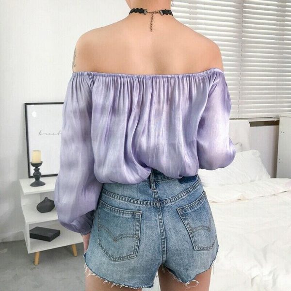 The Best Women Off Shoulder Autumn Summer Blouse Top Ladies Long Sleeve Casual Tops Shirt Holiday Beach Streetwear Online - Takalr