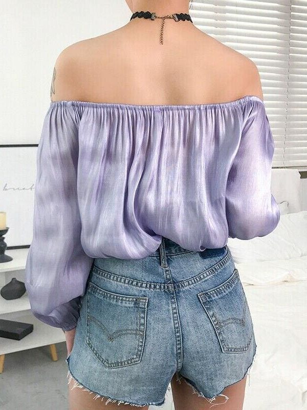 The Best Women Off Shoulder Autumn Summer Blouse Top Ladies Long Sleeve Casual Tops Shirt Holiday Beach Streetwear Online - Takalr