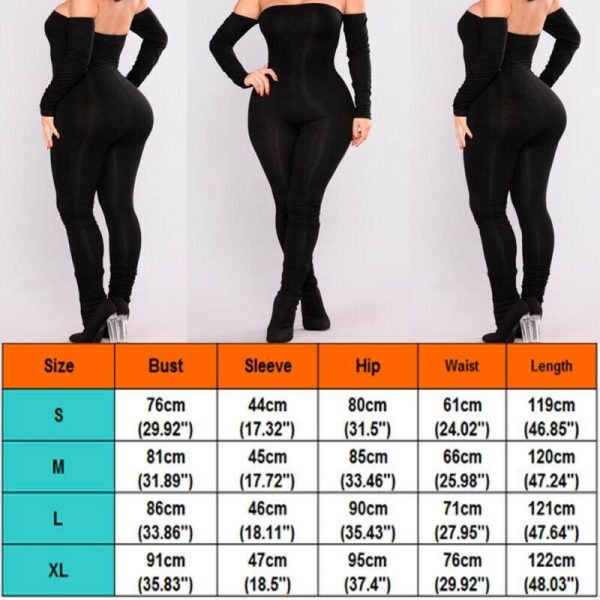 The Best Women Off Shoulder Bodycon Long Sleeve Clubwear Playsuit Jumpsuits Rompers Skinny Sexy Jumpsuits Female Black Trousers Online - Source Silk