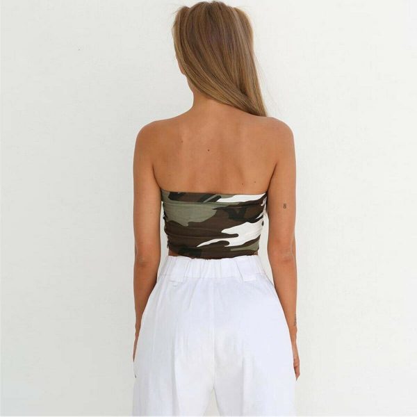 The Best Women Off Shoulder Elastic Tube Tops Summer Beach Ladies Bra Blouse Strapless Bandeau Casual Crop Top Shirt Online - Takalr