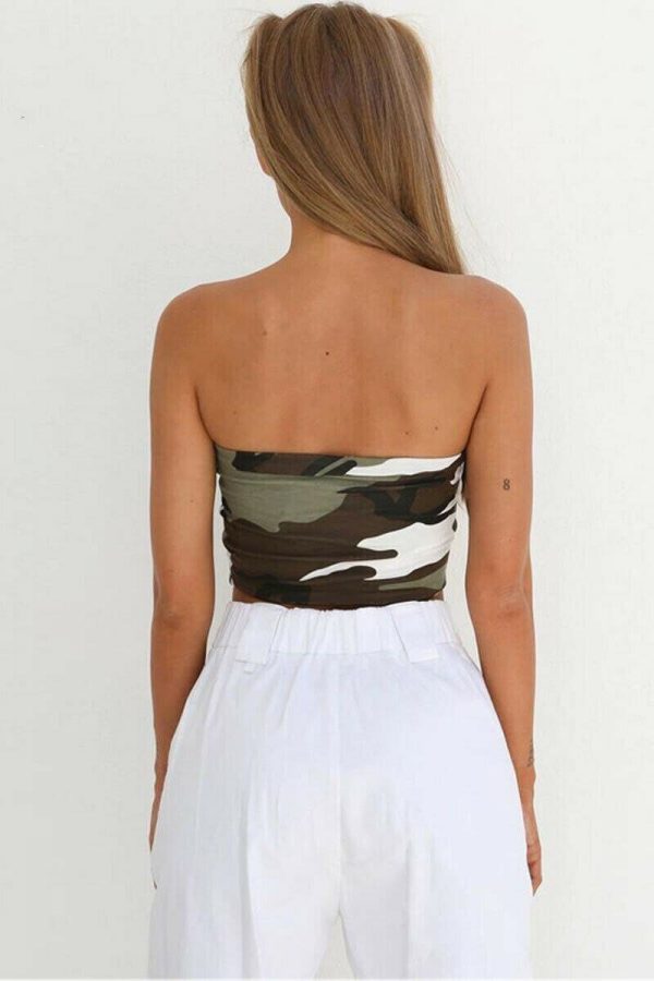 The Best Women Off Shoulder Elastic Tube Tops Summer Beach Ladies Bra Blouse Strapless Bandeau Casual Crop Top Shirt Online - Takalr