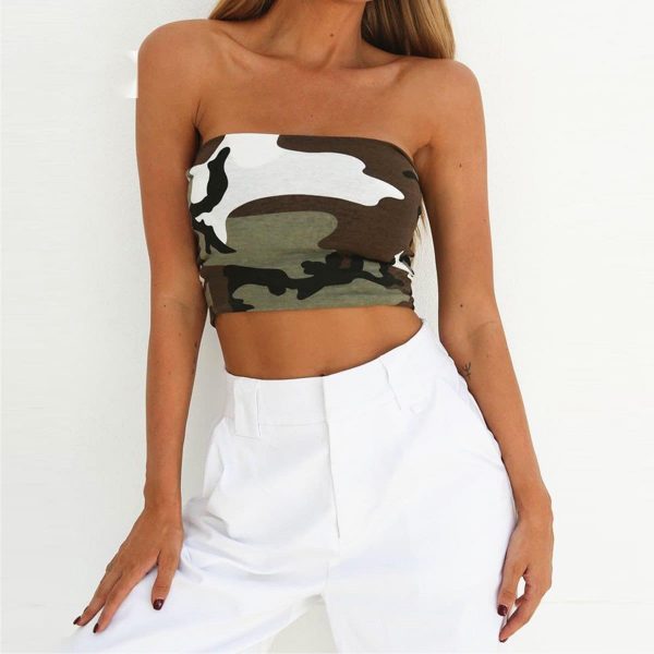 The Best Women Off Shoulder Elastic Tube Tops Summer Beach Ladies Bra Blouse Strapless Bandeau Casual Crop Top Shirt Online - Takalr