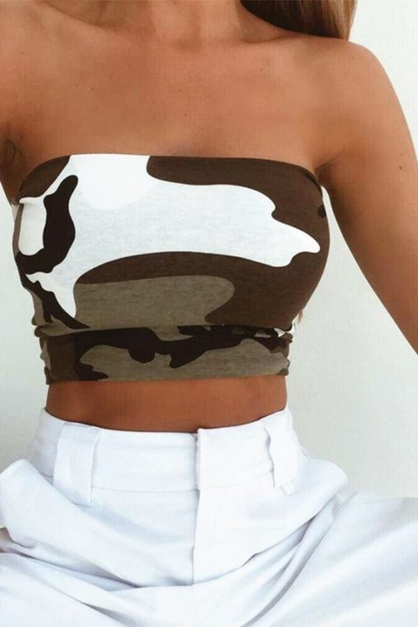 The Best Women Off Shoulder Elastic Tube Tops Summer Beach Ladies Bra Blouse Strapless Bandeau Casual Crop Top Shirt Online - Takalr