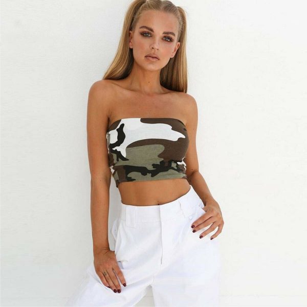 The Best Women Off Shoulder Elastic Tube Tops Summer Beach Ladies Bra Blouse Strapless Bandeau Casual Crop Top Shirt Online - Takalr