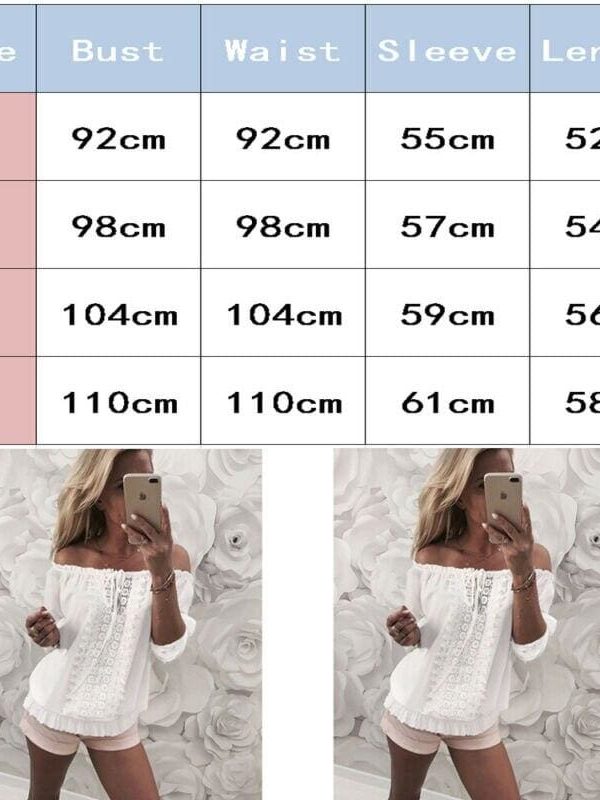 The Best Women Off Shoulder Long Sleeve Bodycon Top Lady Hollow Out Fashion Newest Summer Autumn Loose Simple Tees T-shirts Online - Takalr