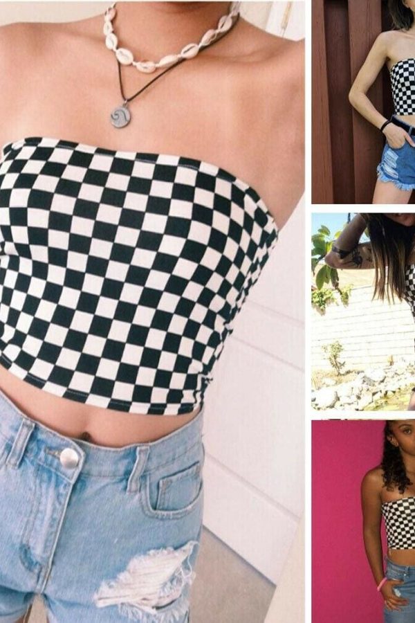 The Best Women Off Shoulder Plain Printed Boob Elastic Tube Tops Bra Blouse Summer Beach Strapless Bandeau Crop Top Online - Takalr