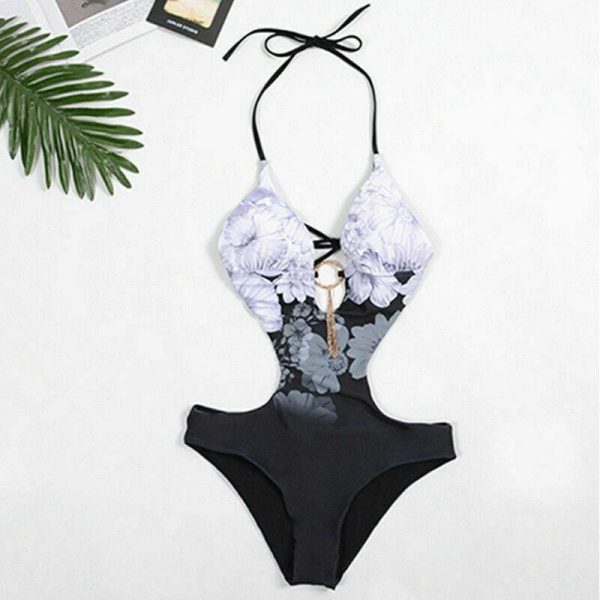 The Best Women One Piece Bandage Push-up Padded Monokini Ladies Summer Beach Bikini Swimwear Online - Takalr