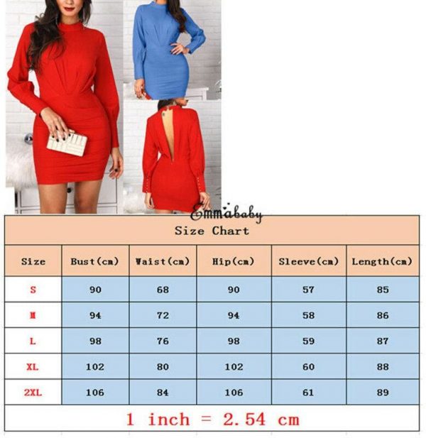 The Best Women Open Back Bodycon Mini Dress Casual Ruched Long Sleeve Bodycon Slim Evening Party Dress Online - Takalr