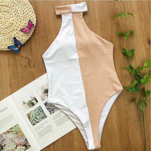 The Best Women Padded Monokini swimwear bathing suit One piece Push-up Patchwork Halter Backless Beachwear Swimsuit Pool Charming Bikinis Online - Takalr