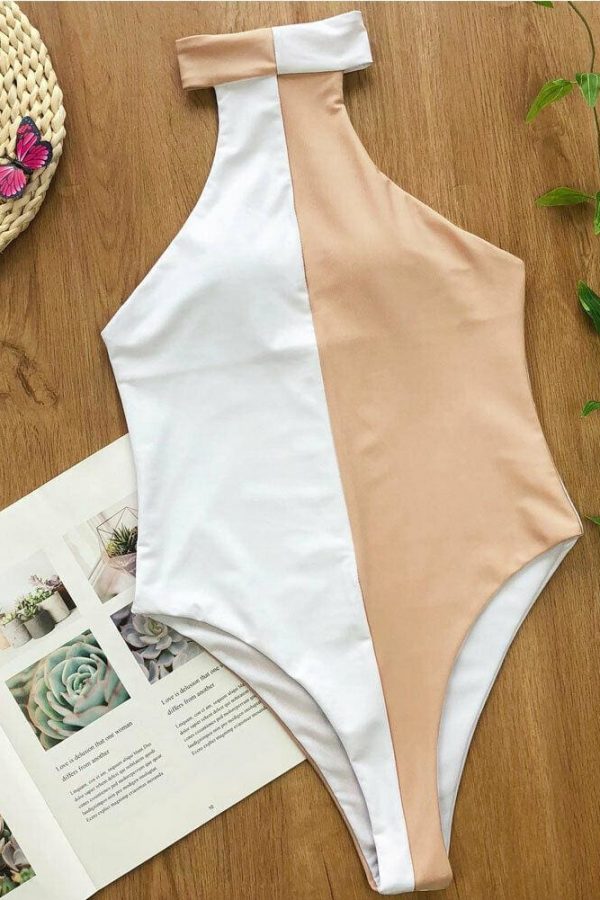 The Best Women Padded Monokini swimwear bathing suit One piece Push-up Patchwork Halter Backless Beachwear Swimsuit Pool Charming Bikinis Online - Takalr