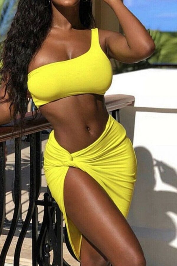 The Best Women  Piece Bodycon Two Piece Crop Top and Skirt Set Bandage Dress Club Party Dress Summer Beachwear Swimsuit Online - Takalr