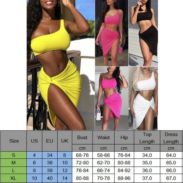 The Best Women  Piece Bodycon Two Piece Crop Top and Skirt Set Bandage Dress Club Party Dress Summer Beachwear Swimsuit Online - Takalr