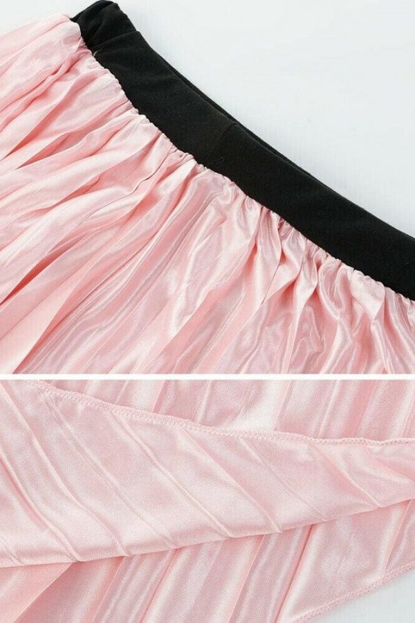 The Best Women Pleated Skirt Elastic High Waist Solid Color Midi A-line Skirt Casual Summer Beach Swing Midi Sundress Online - Takalr