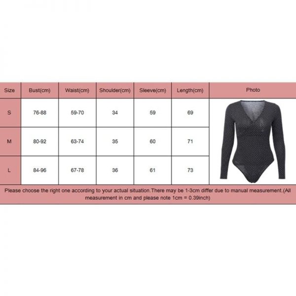 The Best Women Polka Dot V Neck Long Sleeve Bodysuit Stretch Leotard Tops Online - Takalr