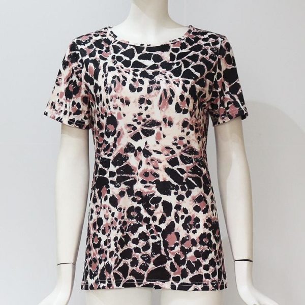 The Best Women Print Summer Short Sleeve T-Shirt Slim O-neck Female Cotton Tops Online - Takalr