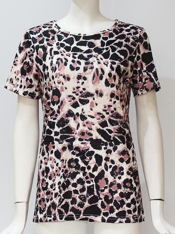 The Best Women Print Summer Short Sleeve T-Shirt Slim O-neck Female Cotton Tops Online - Takalr