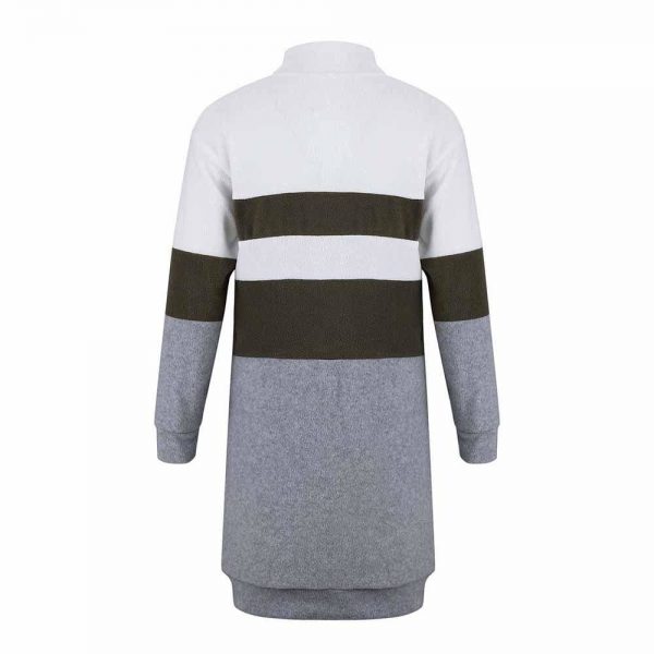 The Best Women Pullover Knitted Dress Casual Turtleneck Patchwork Loose Long Sleeve Basic Dress Autumn Winter Clothes Online - Takalr