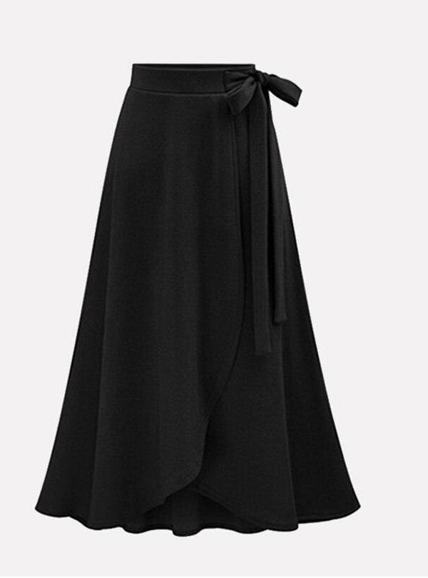 The Best Women Ruffle Wrap Over Loose Skirt Ladies Fashion Solid High Waist Split Irregular Party A-Line Long Skirt Plus Size Online - Takalr