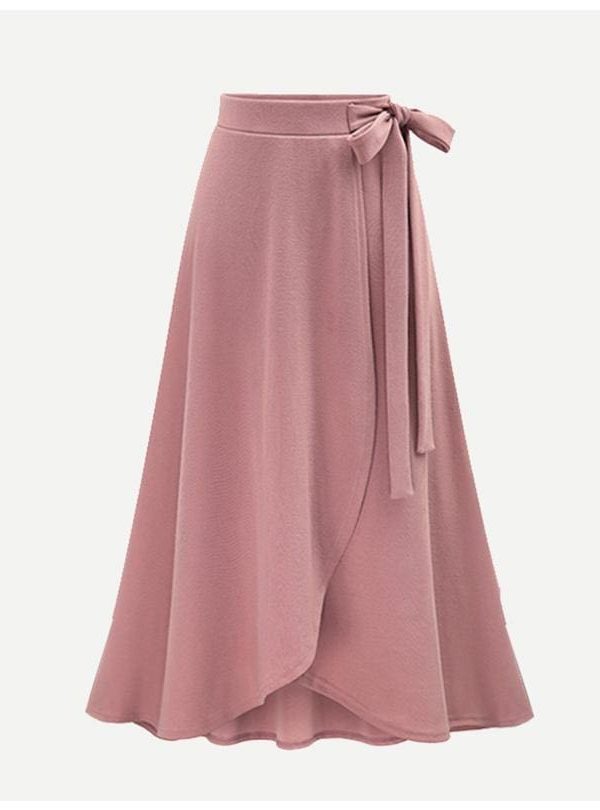 The Best Women Ruffle Wrap Over Loose Skirt Ladies Fashion Solid High Waist Split Irregular Party A-Line Long Skirt Plus Size Online - Takalr