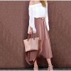 The Best Women Ruffle Wrap Over Loose Skirt Ladies Fashion Solid High Waist Split Irregular Party A-Line Long Skirt Plus Size Online - Takalr