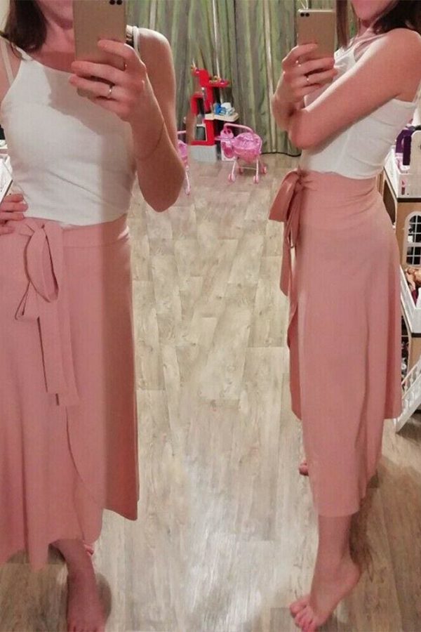 The Best Women Ruffle Wrap Over Loose Skirt Ladies Fashion Solid High Waist Split Irregular Party A-Line Long Skirt Plus Size Online - Takalr