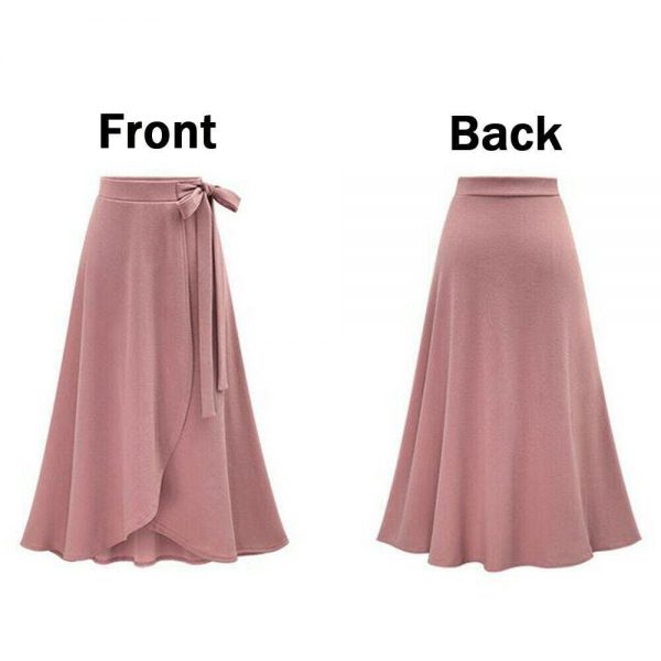 The Best Women Ruffle Wrap Over Loose Skirt Ladies Fashion Solid High Waist Split Irregular Party A-Line Long Skirt Plus Size Online - Takalr