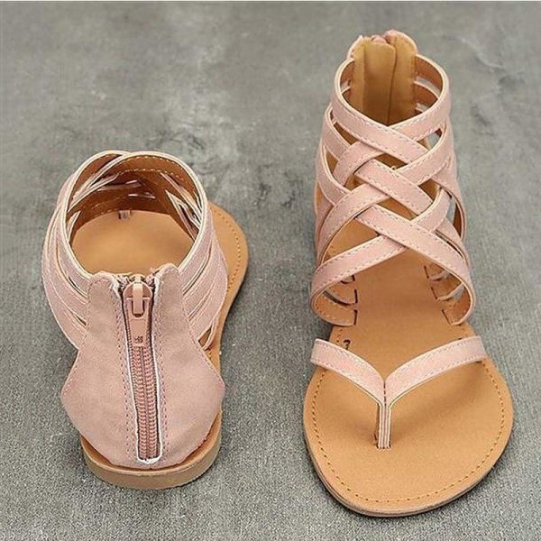 The Best Women Sandals Female Flat Sandals  Rome Style Cross Tied Sandals Online - Source Silk