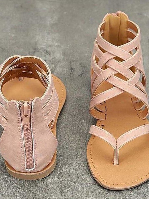 The Best Women Sandals Female Flat Sandals  Rome Style Cross Tied Sandals Online - Source Silk