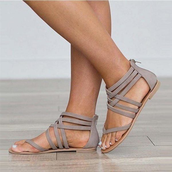 The Best Women Sandals Female Flat Sandals  Rome Style Cross Tied Sandals Online - Source Silk